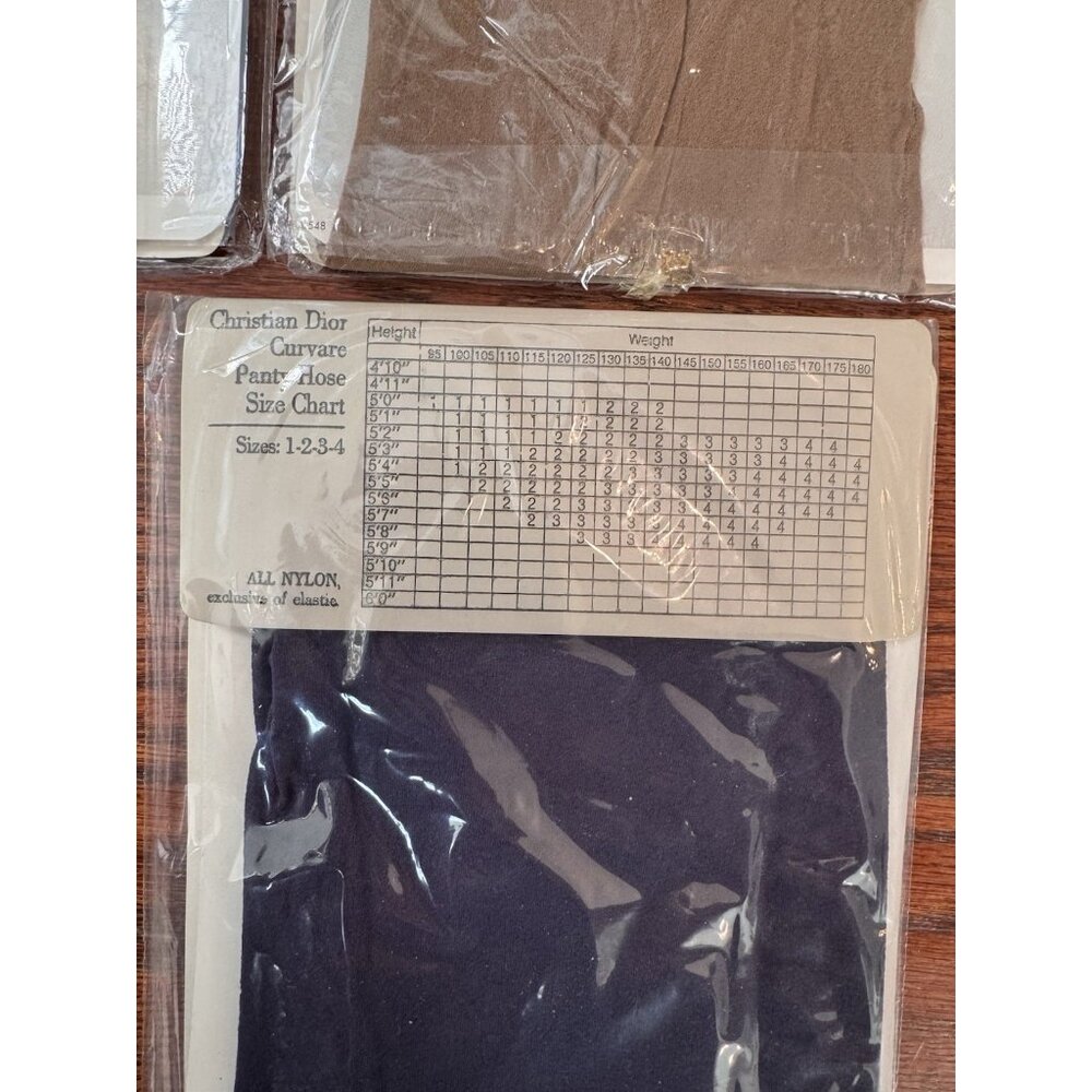 VTG NEW Christian Dior Pantyhose Lot of 7 Size 3 & 4 Brown Beige Black Navy - Picture 13 of 13